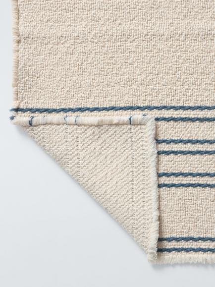 John Lewis Textured Stripe Bath Mat - view 2, Loch Blue