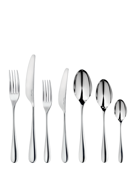 Robert Welch Arden Bright Stainless Steel Cutlery Set, 56 Piece/8 Place Settings, Silver