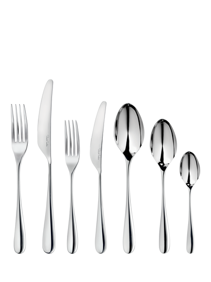Robert Welch Arden Bright Stainless Steel Cutlery Set, 84 Piece/12 Place Settings, Silver