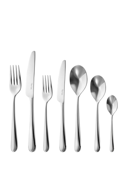 Robert Welch Kingham Bright Stainless Steel Cutlery Set, 56 Piece/8 Place Settings, Silver