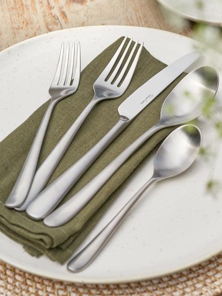Robert Welch Kingham Bright Stainless Steel Cutlery Set, 56 Piece/8 Place Settings - view 2, Silver
