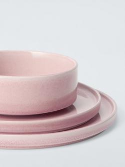 John Lewis Romy Glaze Stoneware Dinnerware Set, 12 Piece, Pink - view 2, 