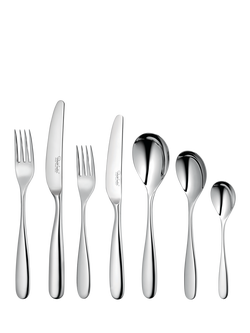 Robert Welch Stanton Cutlery Set, 56 Piece/8 Place Settings, Silver