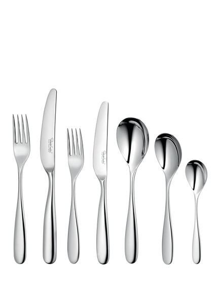 Robert Welch Stanton Bright Stainless Steel Cutlery Set, 84 Piece/12 Place Settings, Silver