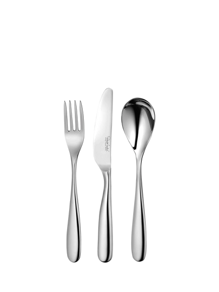Robert Welch Stanton Bright Stainless Steel Children's Cutlery Set, 3 Piece, Silver