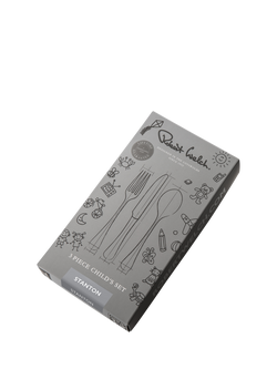 Robert Welch Stanton Bright Stainless Steel Children's Cutlery Set, 3 Piece - view 2, Silver