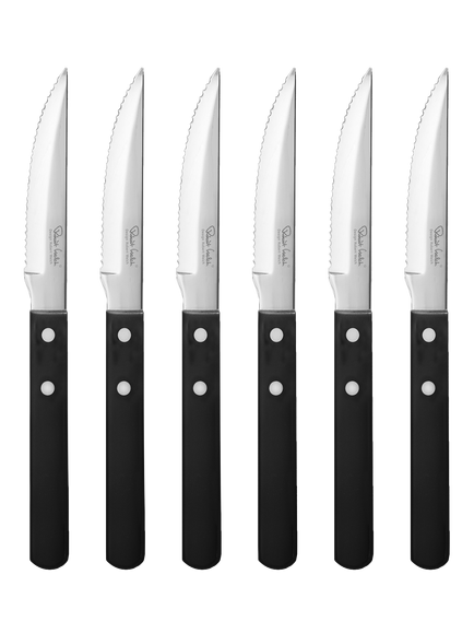 Robert Welch Trattoria Bright Steak Knife Set, 6 Piece, Silver