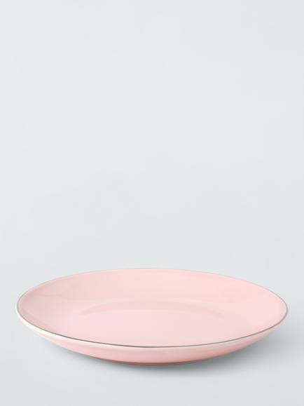 John Lewis Fine China Cake Plate, Set of 4, 18cm, Pink - view 2, Pink