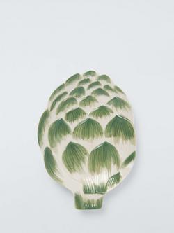 John Lewis X Deliciously Ella Artichoke Hand Painted Stoneware Plate, 20cm, Green, 