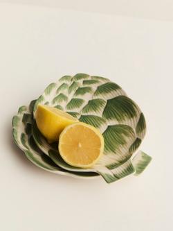 John Lewis X Deliciously Ella Artichoke Hand Painted Stoneware Plate, 20cm, Green - view 2, 