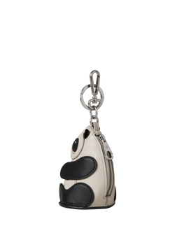 Mulberry Small Classic Grain Panda Case Keyring, Black/Eggshell - view 2, Black/Eggshell