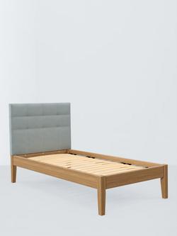 John Lewis Astrid Kitami Bed Frame, Single, Soft Touch Chenille Duck Egg