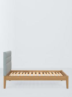 John Lewis Astrid Kitami Bed Frame, Single - view 2, Soft Touch Chenille Duck Egg