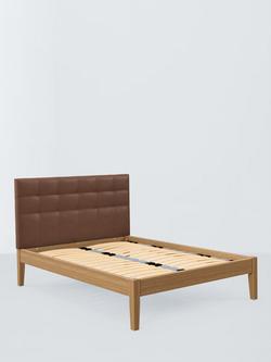 John Lewis Astrid Kitami Bed Frame, Small Double, Faux Leather Brown