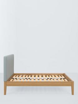 John Lewis Emilia Kitami Bed Frame, Double - view 2, Soft Touch Chenille Duck Egg