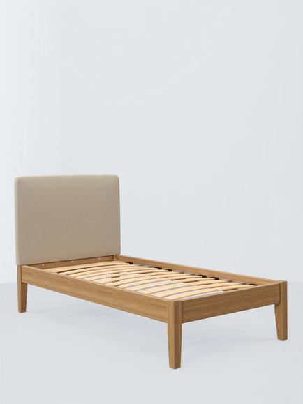 John Lewis Emilia Kitami Bed Frame, Single, Brushed Tweed Beige