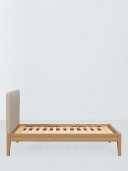 John Lewis Emilia Kitami Bed Frame, Single - view 2, Brushed Tweed Beige