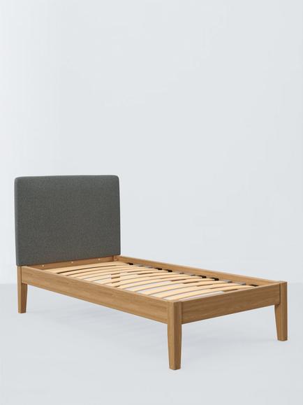 John Lewis Emilia Kitami Bed Frame, Single, Brushed Tweed Grey