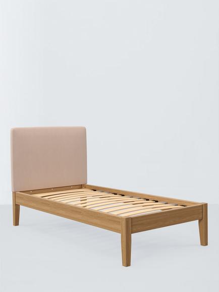 John Lewis Emilia Kitami Bed Frame, Single, Cotton Effect Pink