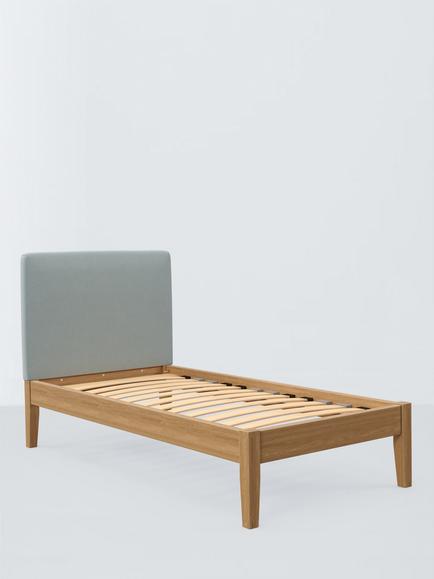 John Lewis Emilia Kitami Bed Frame, Single, Soft Touch Chenille Duck Egg