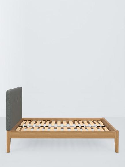 John Lewis Nancy Kitami Bed Frame, Small Double - view 2, Brushed Tweed Grey