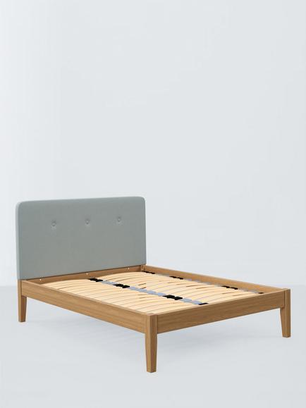 John Lewis Nancy Kitami Bed Frame, Small Double, Soft Touch Chenille Duck Egg