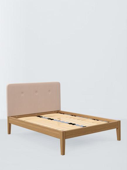 John Lewis Nancy Kitami Bed Frame, Double, Cotton Effect Pink