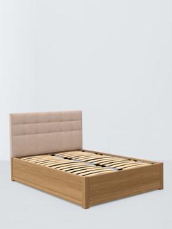 John Lewis Astrid Kitami Ottoman Storage Upholstered Bed Frame, Double, Cotton Effect Pink