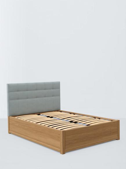John Lewis Astrid Kitami Ottoman Storage Upholstered Bed Frame, Double, Soft Touch Chenille Duck Egg