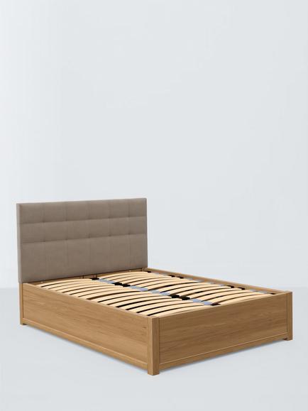 John Lewis Astrid Kitami Ottoman Storage Upholstered Bed Frame, Double, Soft Touch Chenille Mole