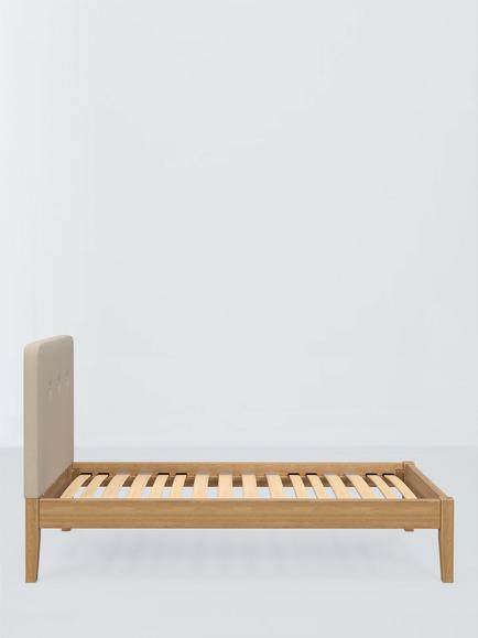 John Lewis Nancy Kitami Bed Frame, Single - view 2, Brushed Tweed Beige