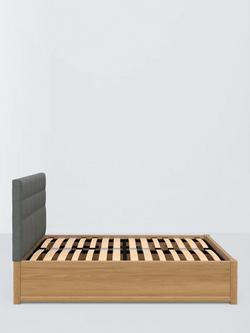 John Lewis Astrid Kitami Ottoman Storage Upholstered Bed Frame, Double - view 2, Brushed Tweed Grey