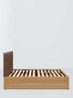 John Lewis Emilia Kitami Ottoman Storage Upholstered Bed Frame, King Size - view 2, Faux Leather Brown