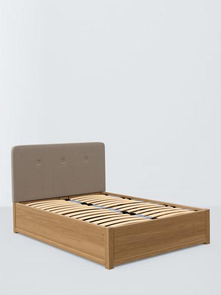 John Lewis Nancy Kitami Ottoman Storage Upholstered Bed Frame, Double, Soft Touch Chenille Mole
