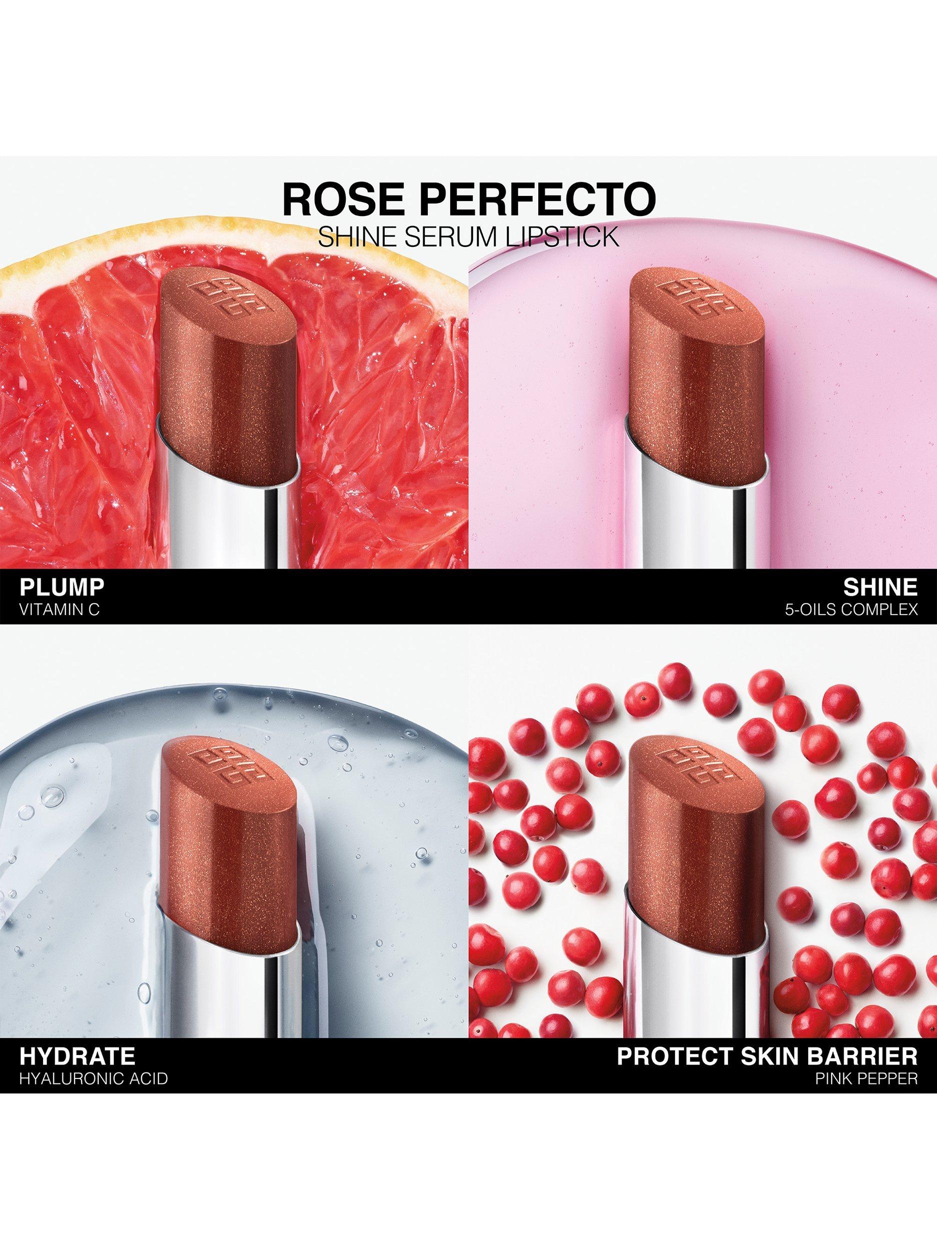Product image 4 of 5, which shows Givenchy Rose Perfecto Shine Serum Lipstick, N°118