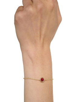 Tutti Birthstone Bracelet, Gold - view 2, Garnet/January