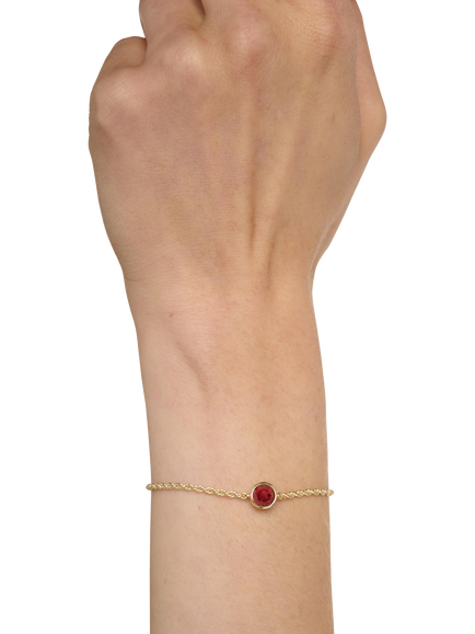 Tutti Birthstone Bracelet, Gold - view 2, Garnet/January