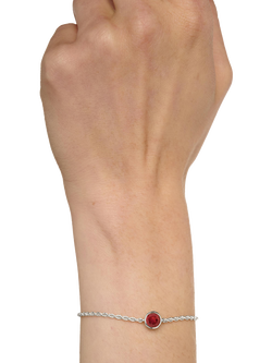 Tutti Birthstone Bracelet, Silver - view 2, Garnet/January