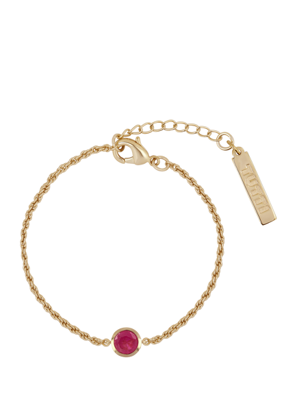 Tutti Birthstone Bracelet, Gold, Ruby/July