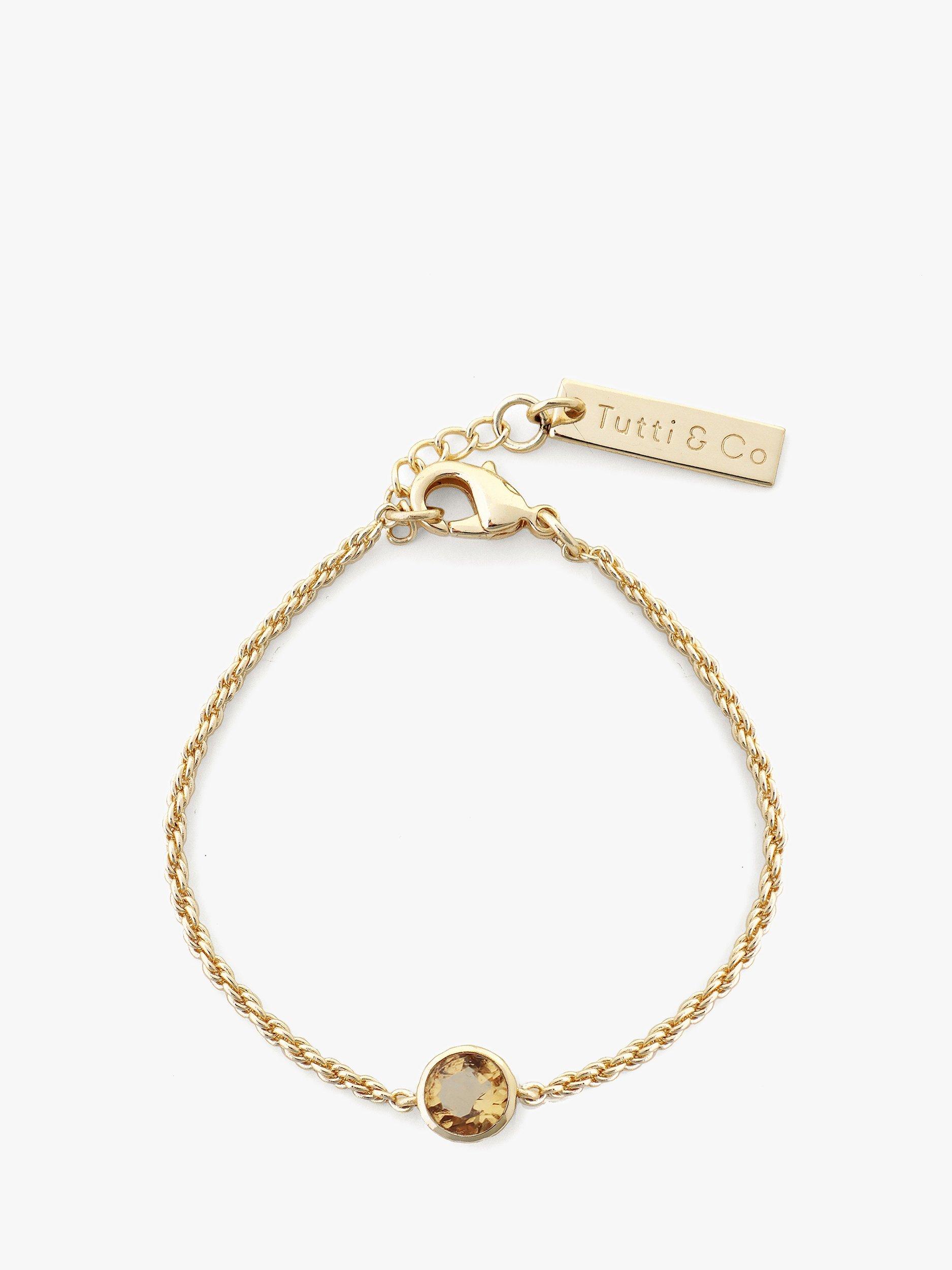 Product image 1 of 2, which shows Tutti & Co Birthstone Bracelet, Gold, Citrine/November