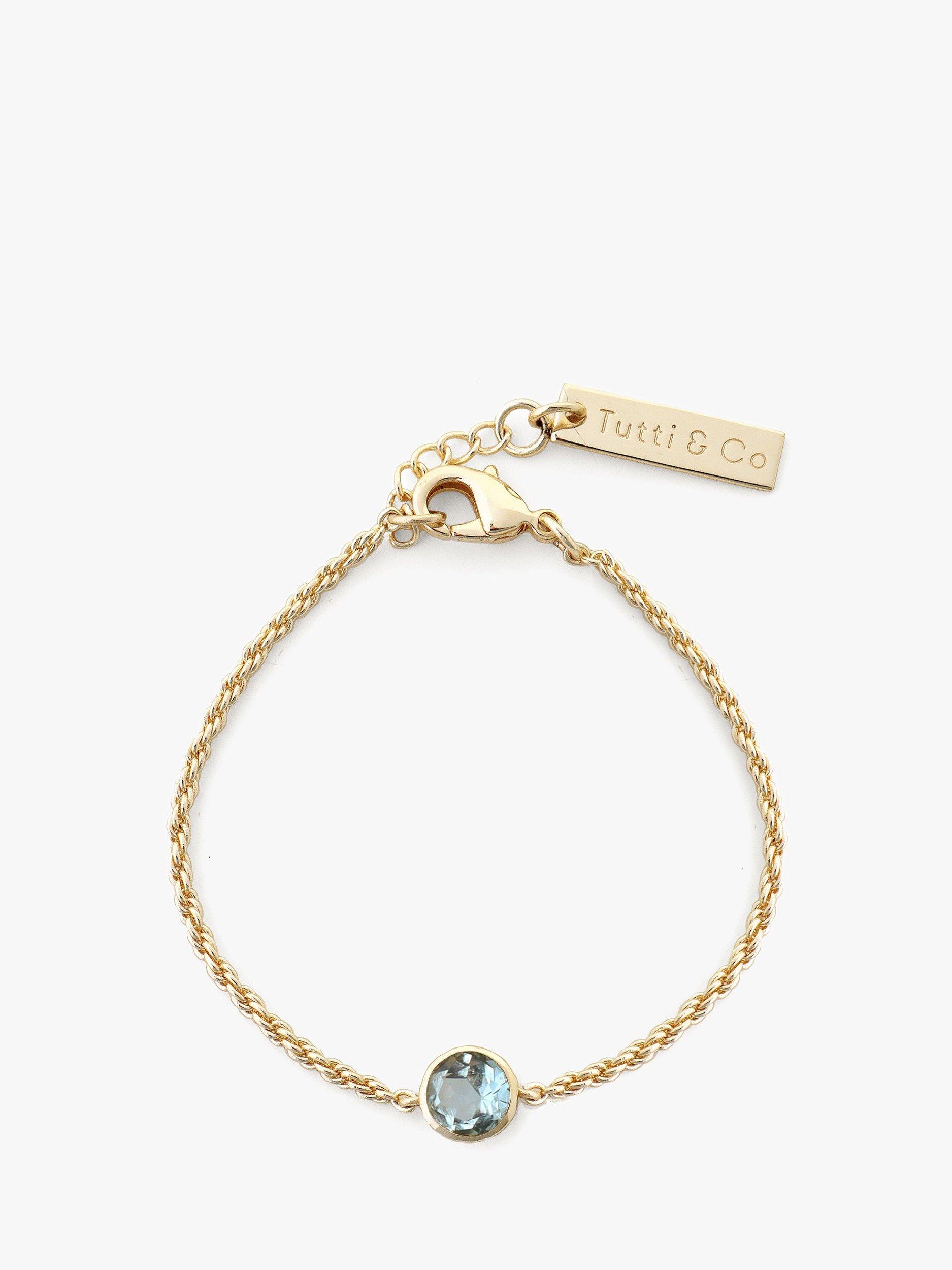 Product image 1 of 2, which shows Tutti & Co Birthstone Bracelet, Gold, Blue Topaz/December