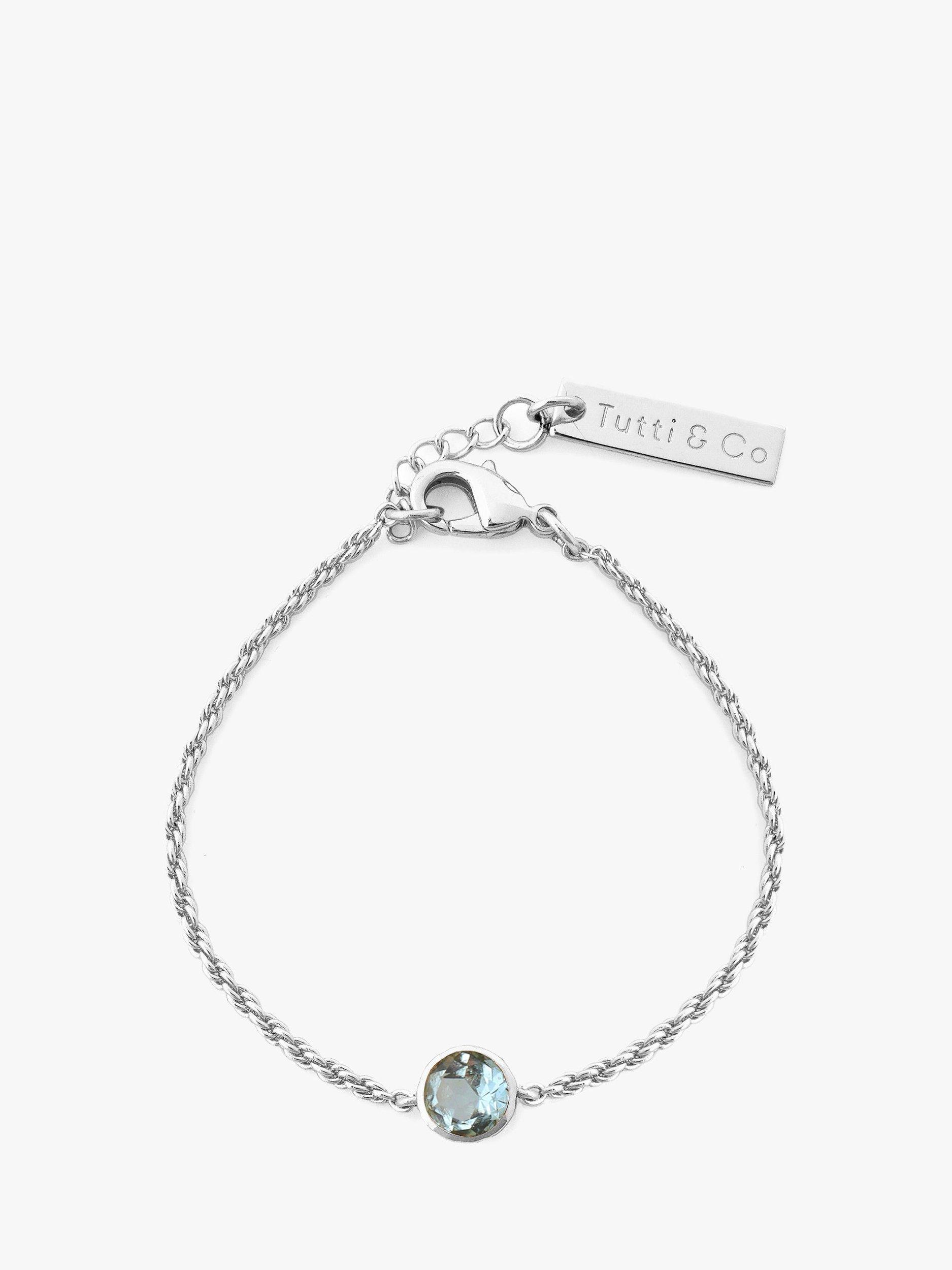 Product image 1 of 1, which shows Tutti & Co Birthstone Bracelet, Silver, Bue Topaz/December