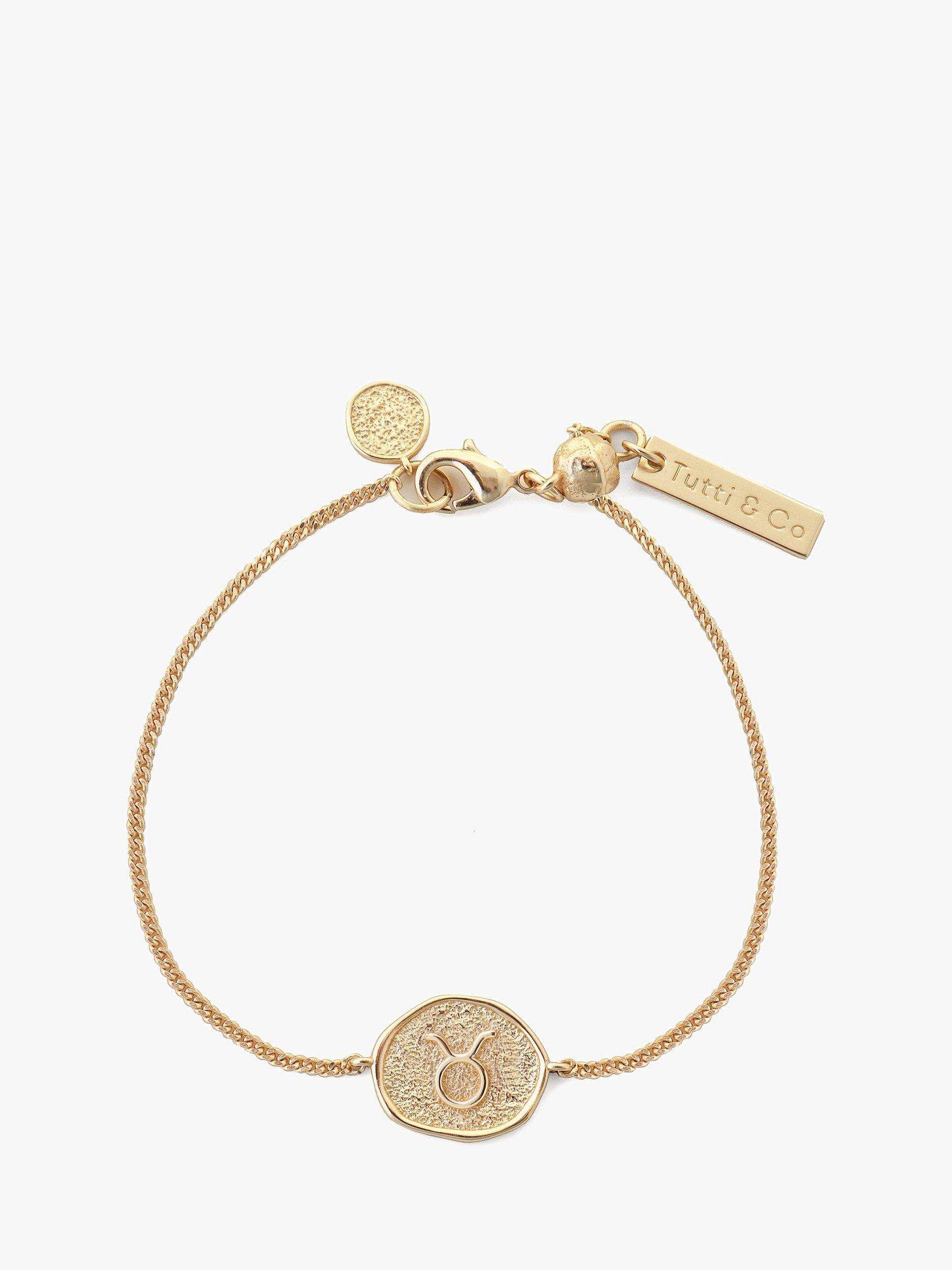 Product image 1 of 2, which shows Tutti Zodiac Charm Chain Bracelet, Gold, Taurus