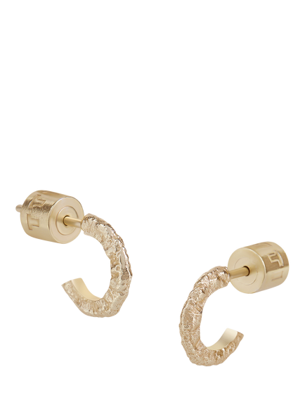 Tutti Textured Stud Hoop Earrings, Gold