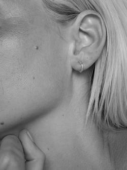 Tutti Textured Stud Hoop Earrings - view 2, Silver