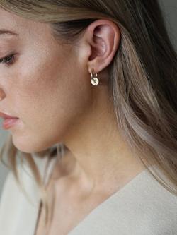 Tutti Textured Disc Hoop Earrings - view 2, Gold