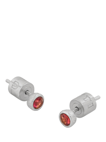 Tutti Birthstone Stud Earrings, Silver, Garnet/January