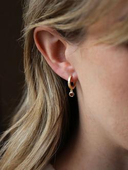 Tutti Birthstone Hoop Earrings, Gold - view 2, Garnet/January