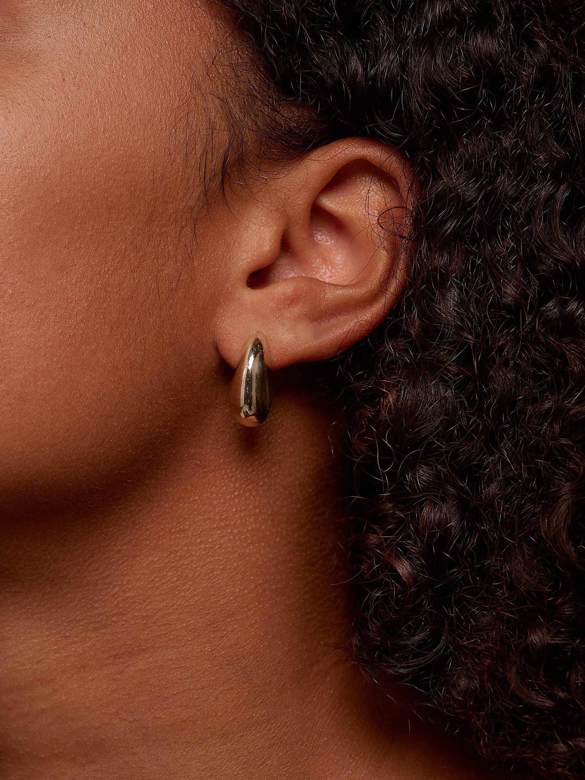 Product image 2 of 2, which shows Tutti & Co Dome Stud Earrings, Gold