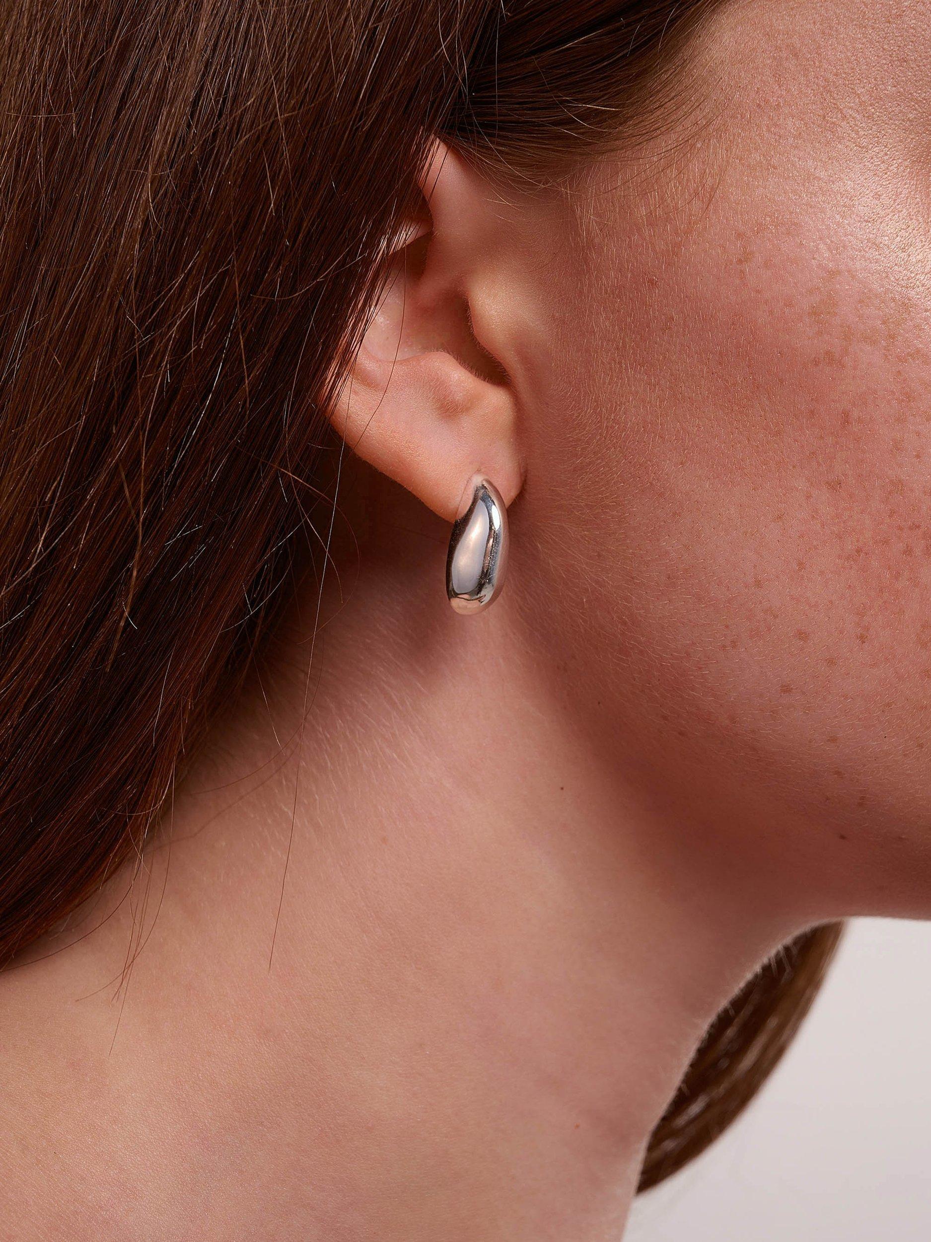 Product image 2 of 2, which shows Tutti & Co Dome Stud Earrings, Silver